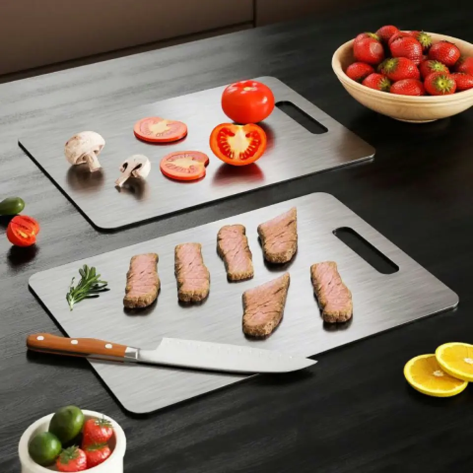 Katori titanium cutting board on a kitchen counter