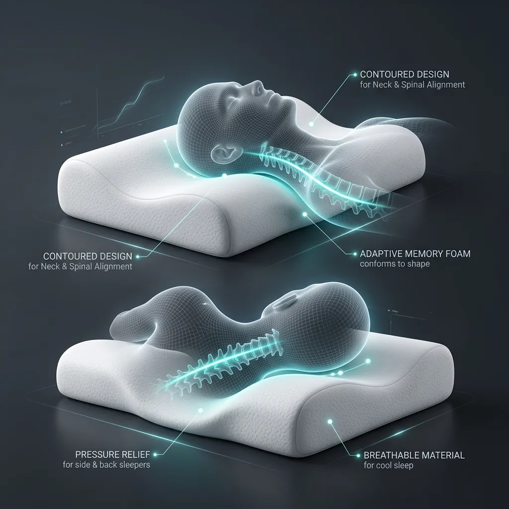 Melara Pillow spinal alignment illustration