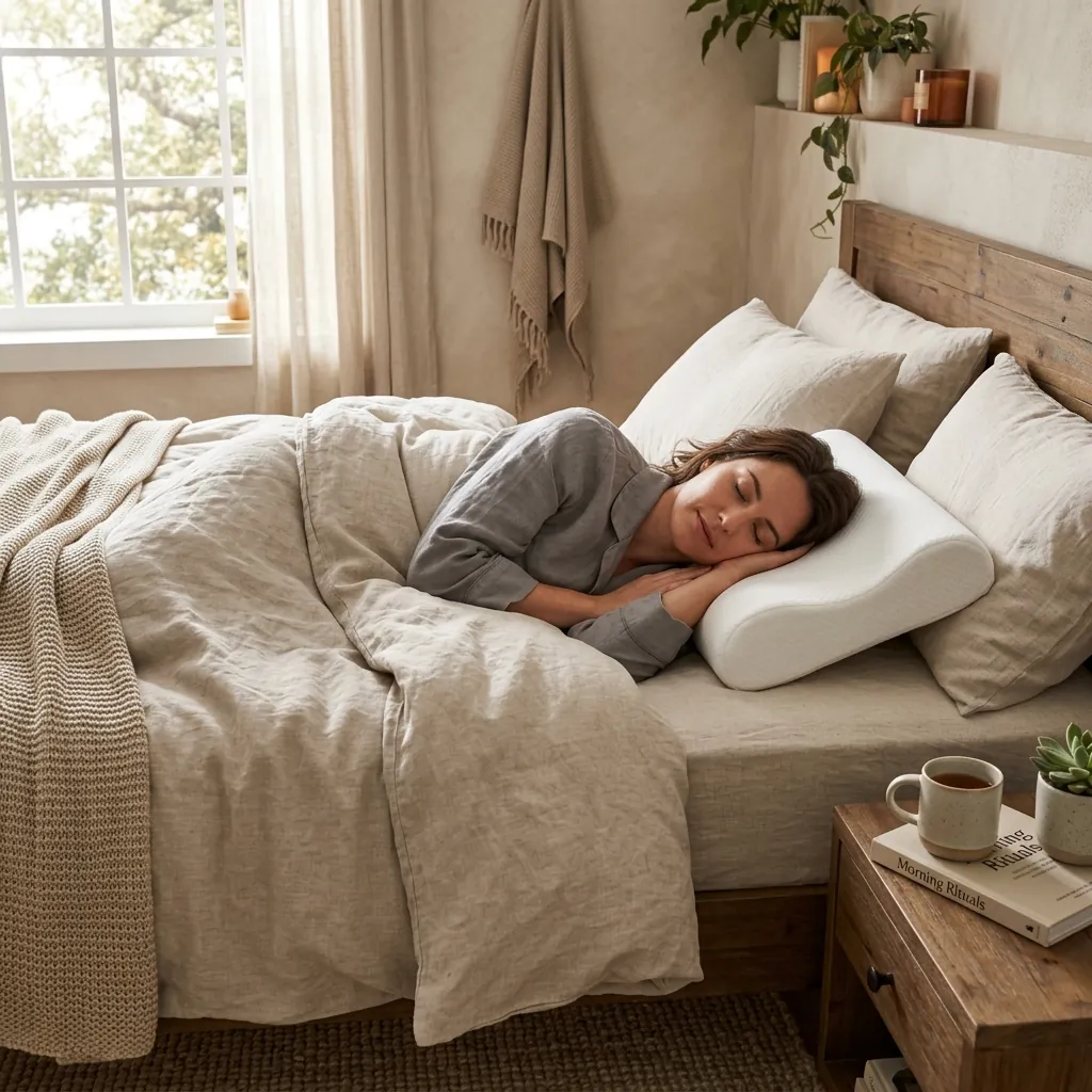 Person sleeping comfortably on Melara Max Pillow